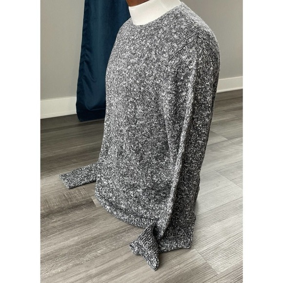 Calibrate Men’s Black Marled Knit Sweater L Crew Neck New Wool Blend Soft M3M5 - Picture 3 of 6